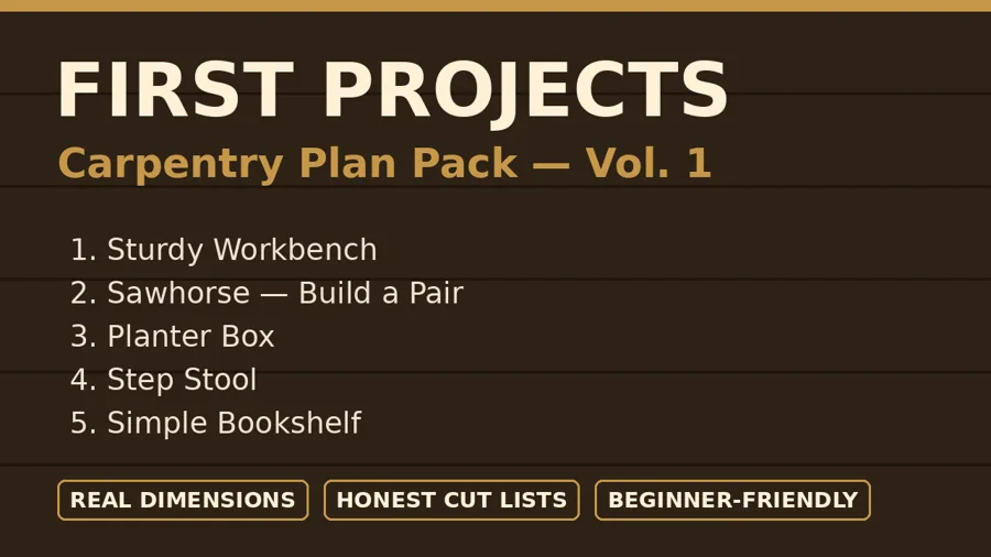 First Projects Carpentry Plan Pack Vol. 1 — cover art