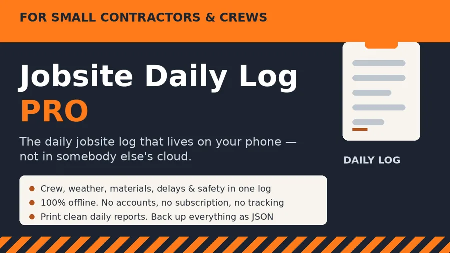 Jobsite Daily Log Pro — cover art
