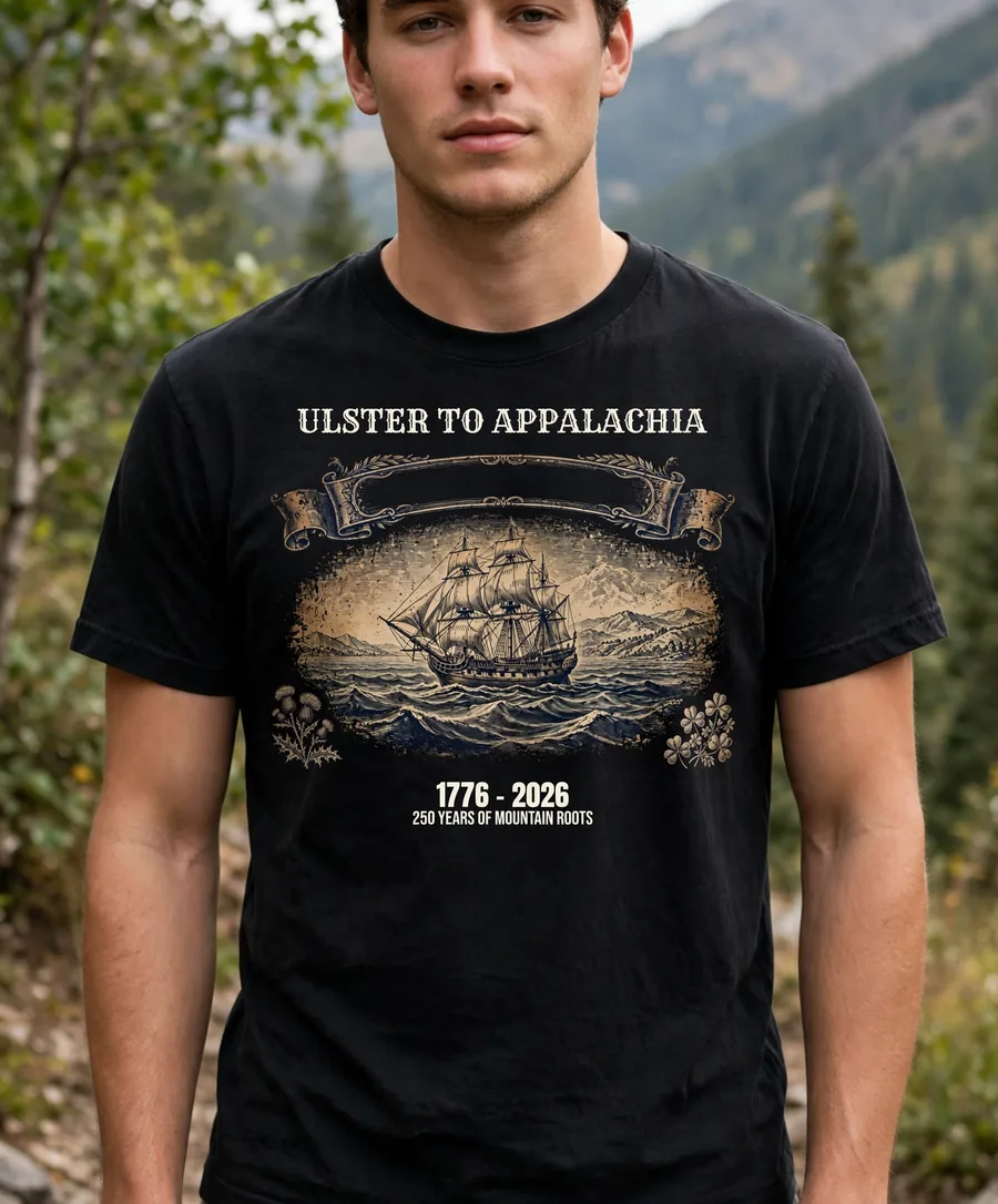 Ulster to Appalachia heritage tee mockup