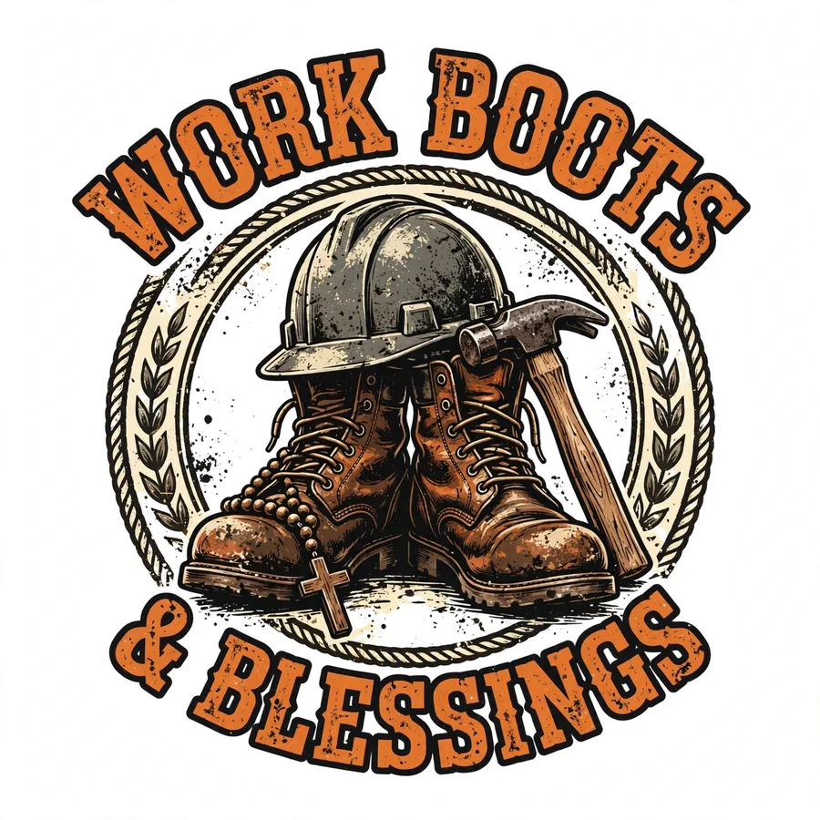 Work Boots and Blessings tee design