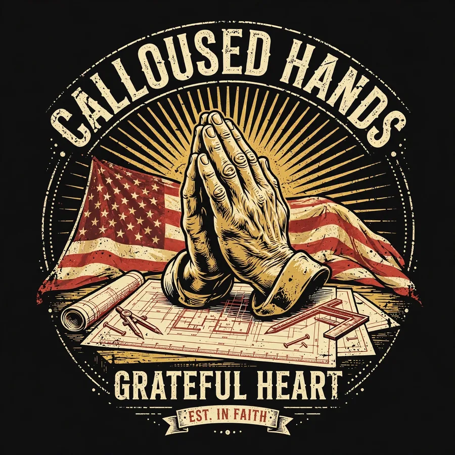 Calloused Hands Grateful Heart tee design