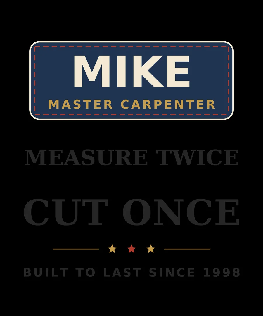 Personalized Carpenter name patch tee design