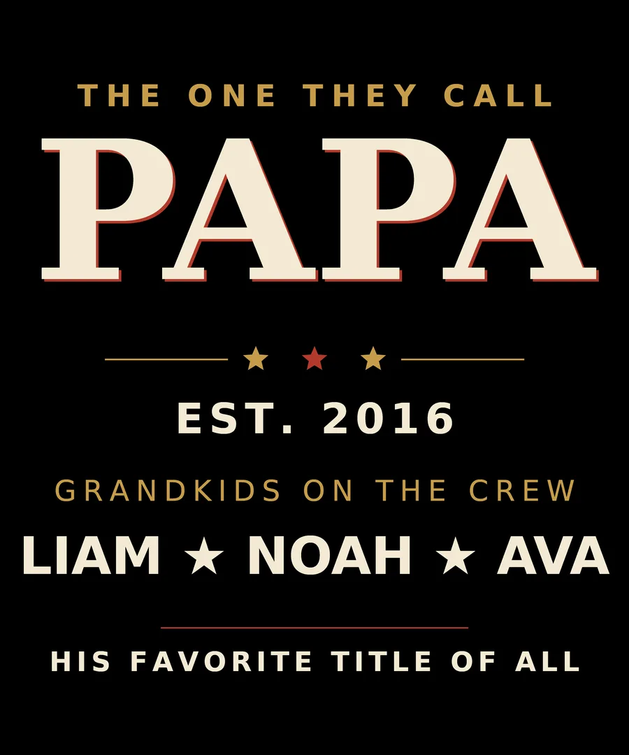 Personalized Papa tee design
