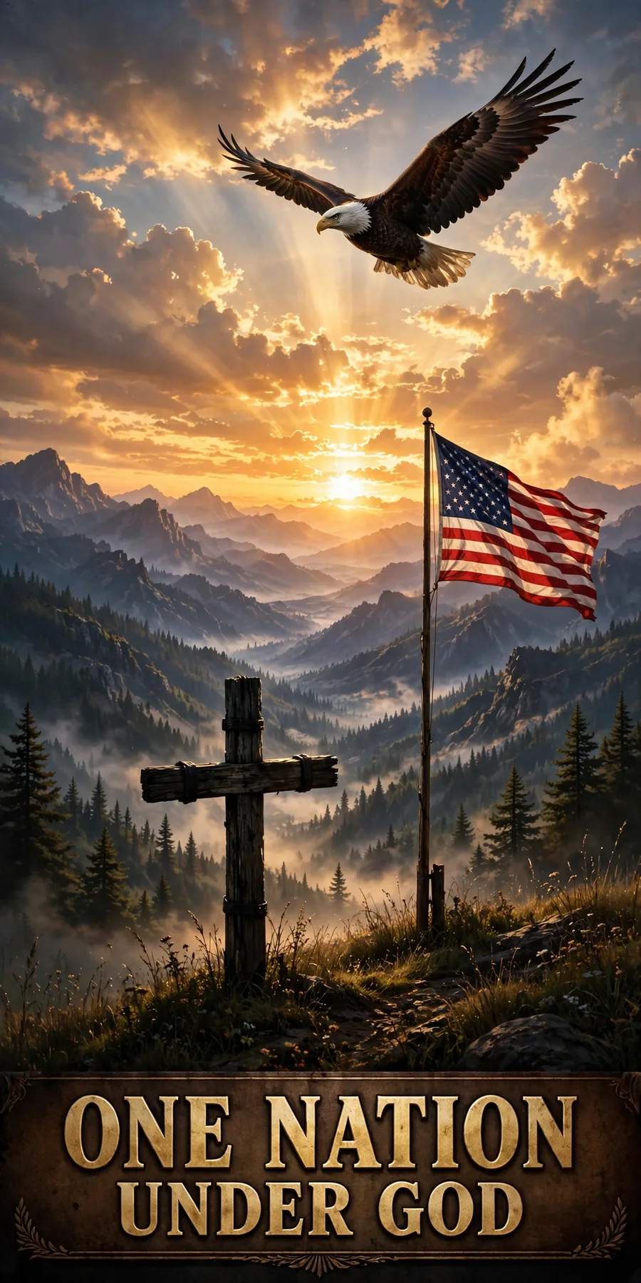 One Nation Under God wall art